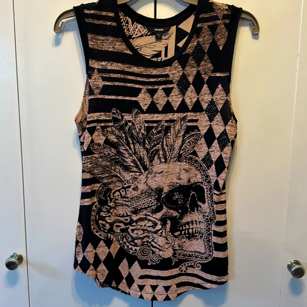 Guess Skull Tank Top Size Small